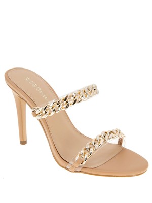 

BCBG MAXAZRIA Женские бежевые босоножки без шнуровки на каблуке с цепочкой Jesta Toe и шпилькой, Бежевый, GN226326