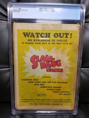 Whiz Comics #2 (#3) (1940) CGC 1.5 Very Scarce! 2nd Captain Marvel