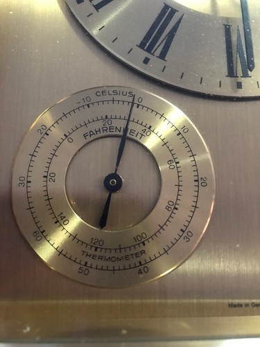 Vintage NOS Bulova Weather Quartz Mantel Clock Germany Battery One Jewel #3