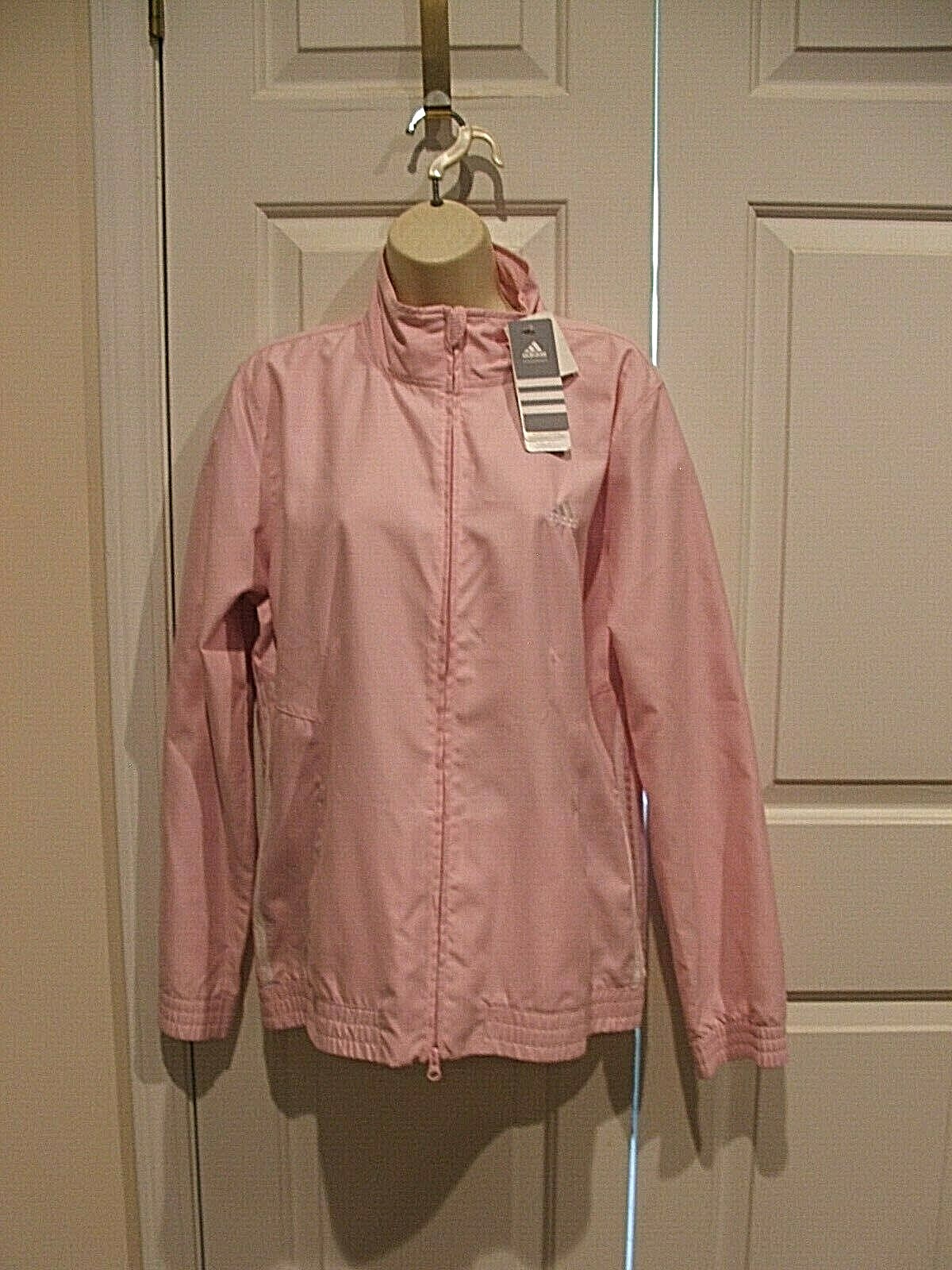 NWT adidas Jacket L Light Pink Full Zip Windbreaker Regular