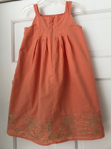 Baby Gap Girls 5t Peach Sundress With Gold Stitch Detail!