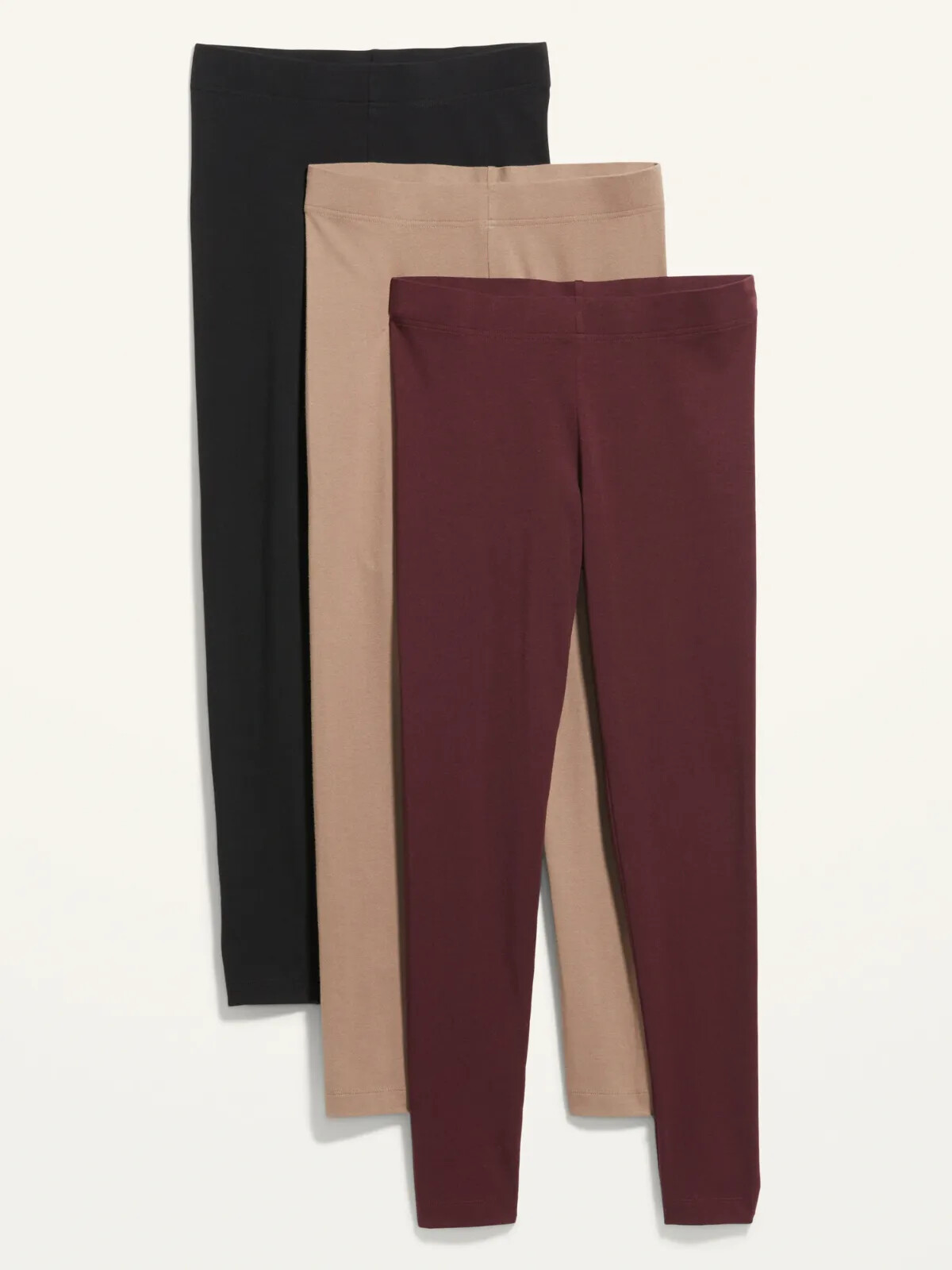 

NWT Old Navy, 3 комплекта трикотажных леггинсов с высокой посадкой, брюки, леггинсы женские, ML, XL, XXL, Black/taupe/red raisin