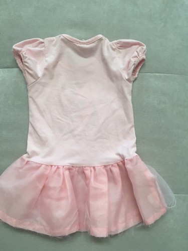 Girl's First Bear Short Dress Size 5T Cotton Pink  Puffy With Cat