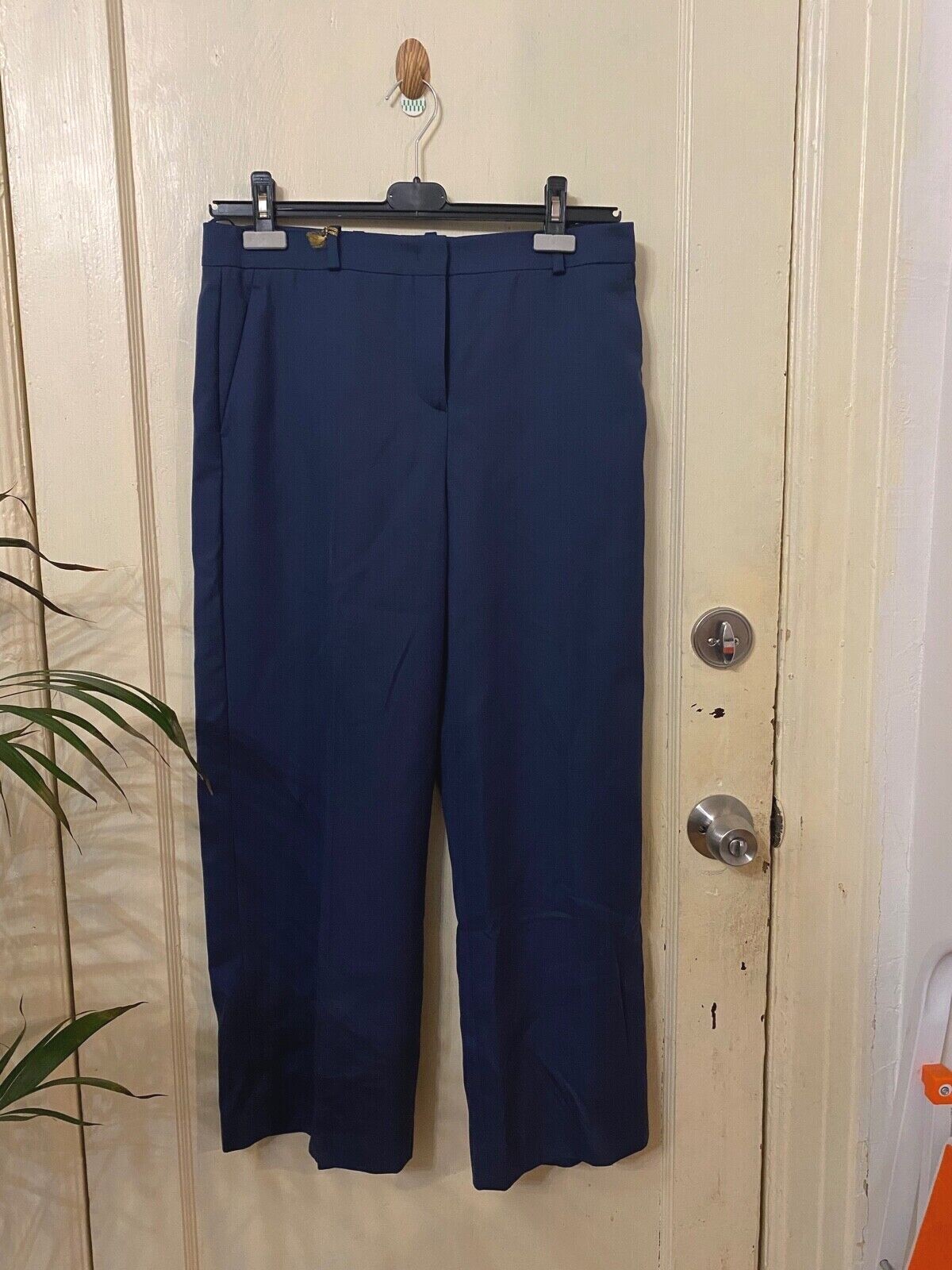 Pre-owned Loro Piana Ladies Navy Blue Wool Trousers Size 44 Originally $1650