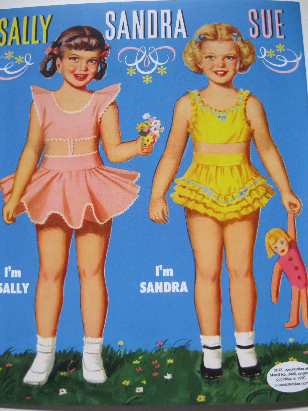 Paperdoll Review's SALLY, SANDRA AND SUE Vintage Reproduction Paper Doll Book