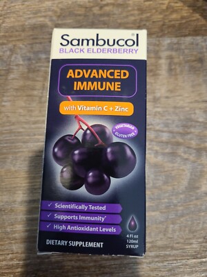 Sambucol Black Elderberry Advanced Immune Vit C + Zinc Syrup Exp 11/2023