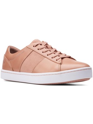 

КОЛЛЕКЦИЯ CLARKS Женские розовые кожаные спортивные кроссовки Rilee на платформе 7,5 м, Розовый, 26153255