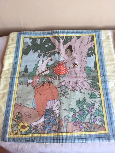 Vintage Mixed Lot Of (2) Cotton Bunny In The Woods Finished Quilt Squares 12