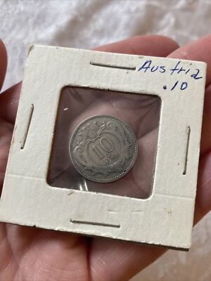 1894 Austria 10 Heller Coin