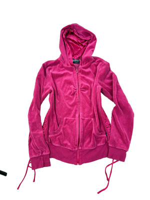 Self Esteem Womens M Velour Pink Full Zip Hoodie Jacket Y2K Grunge 2000s Cute