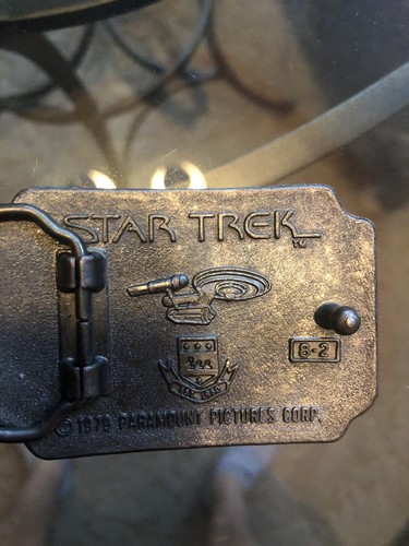 1979 VINTAGE STAR TREK BELT BUCKLE PARAMOUNT PICTURES CORP / SPOCK KIRK / SCI FI