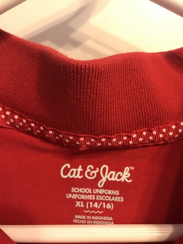 Red Polo Uniform Shirt Girls Size 14/16