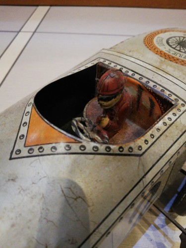 Fantastic INGAP TIN RACE CAR rare Grey Color 50 Cm 1930