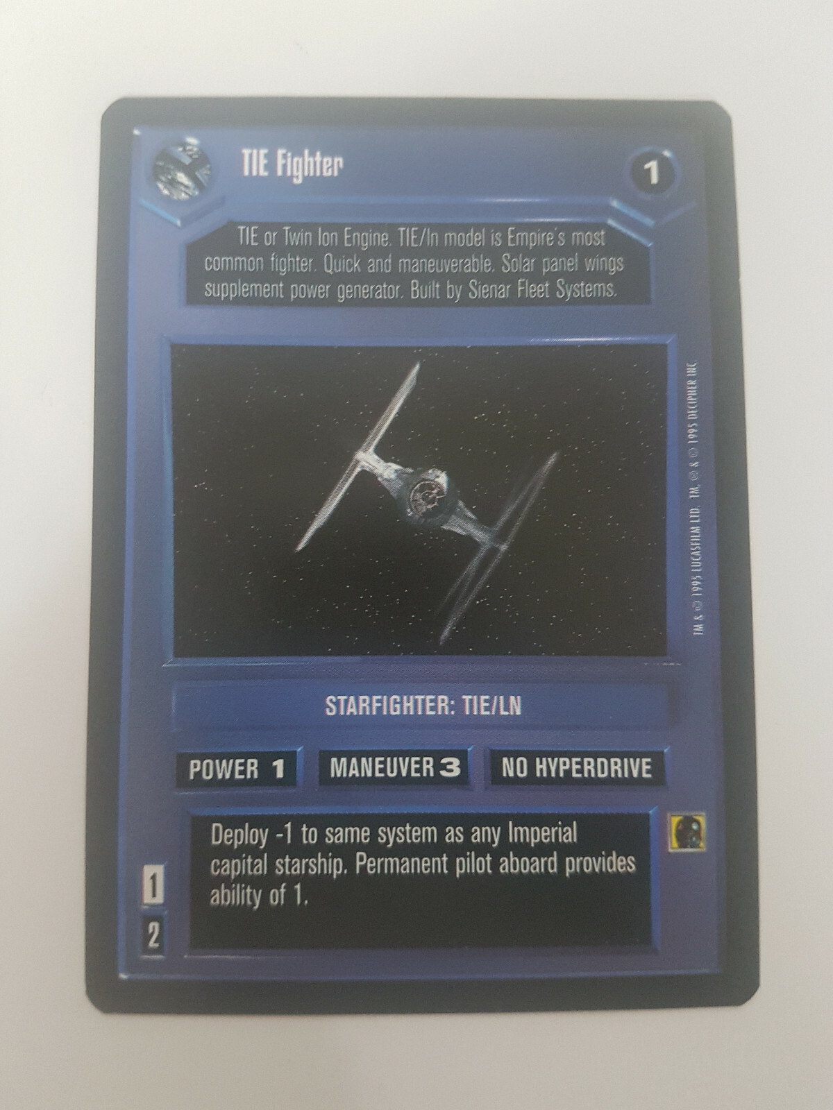 スターウォーズ CCG Star Wars Collectible Card Game SW:CCG (Decipher, 1995) Tie
