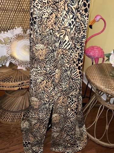 Pre-owned Lilly Pulitzer Seralina Maxi Dress Rattan Walk On The Wild Side Size Xl In Multicolor