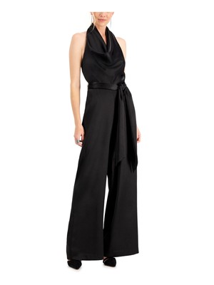 

AIDAN AIDAN MATTOX Женский черный комбинезон без рукавов с широкими штанинами