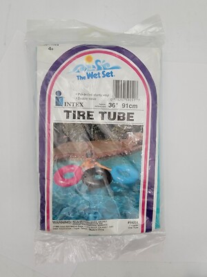 Vintage Intex 1989 The Wet Set Vinyl Tire Tube 36  NOS Sealed 59251 Inflatable