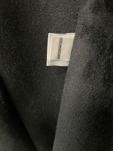 Pre-owned Planet By Lauren G Planet By Lauren Black Faux Leather Microfiber Asymetrical Coat Size 1