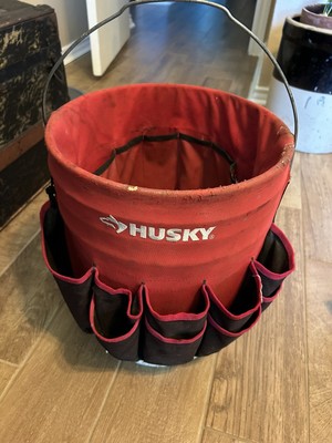 Husky Bucket Jockey TOOL STORAGE CADDY 30 Pockets BLACK w/ RED 5 Gallon Bucket 