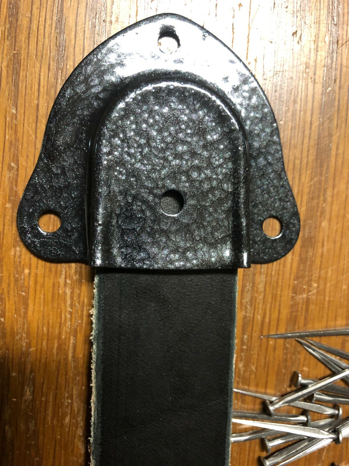 Trunk, Chest & Box--2 Leather Handles 3/16"+ 4-Metal End Caps + Tacks & Nails--K