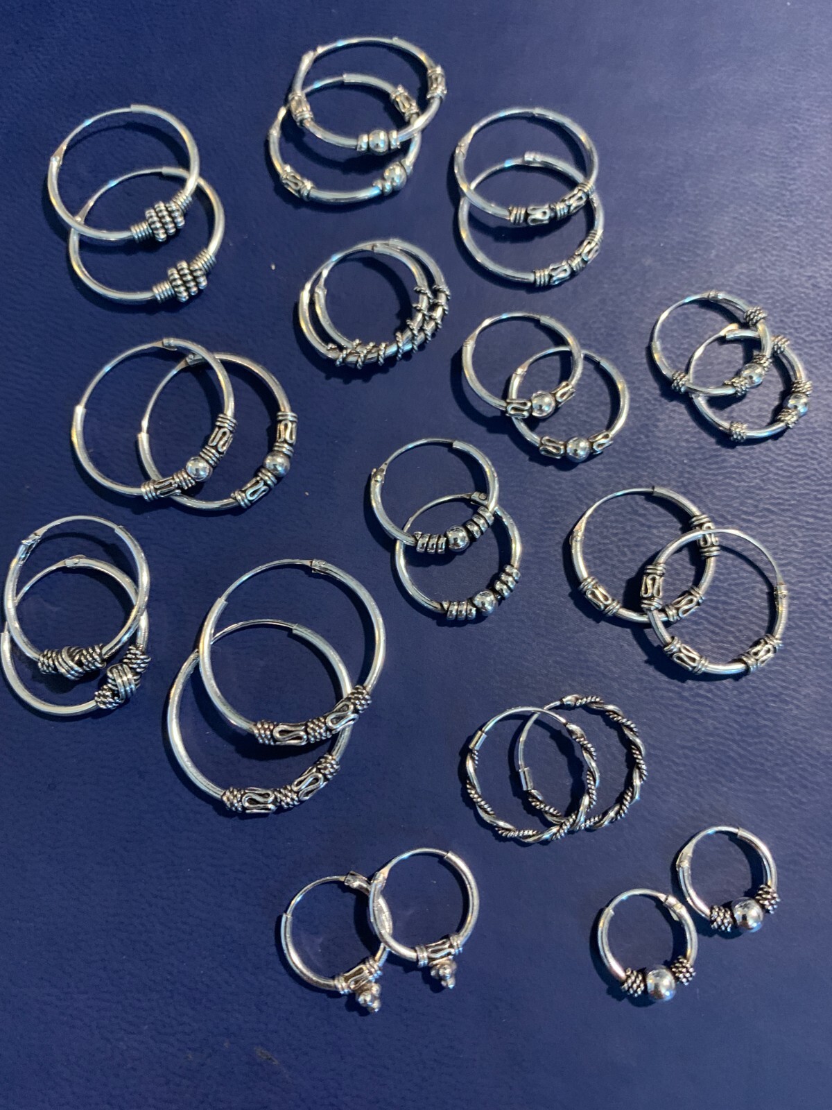 Hoops - Sterling Silver 925 - Pair of Bali Earrings - Multiple styles and sizes