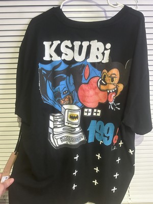 Rare KSUBI Mens 2XL Graphic T Shirt Tee Two Sided Design. Blank Canvas x Wasabi