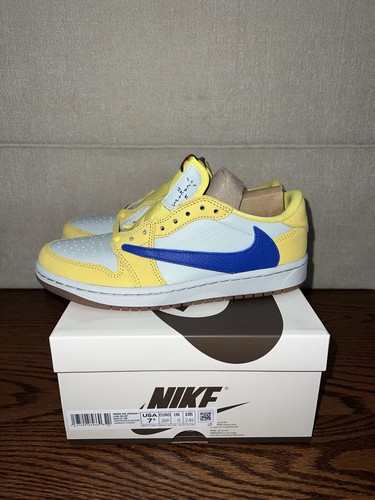 Pre-owned Jordan Travis Scott X Air  1 Retro Og Sp Low Canary Dz4137-700 Us Size 7.5w/6m✅ In Yellow
