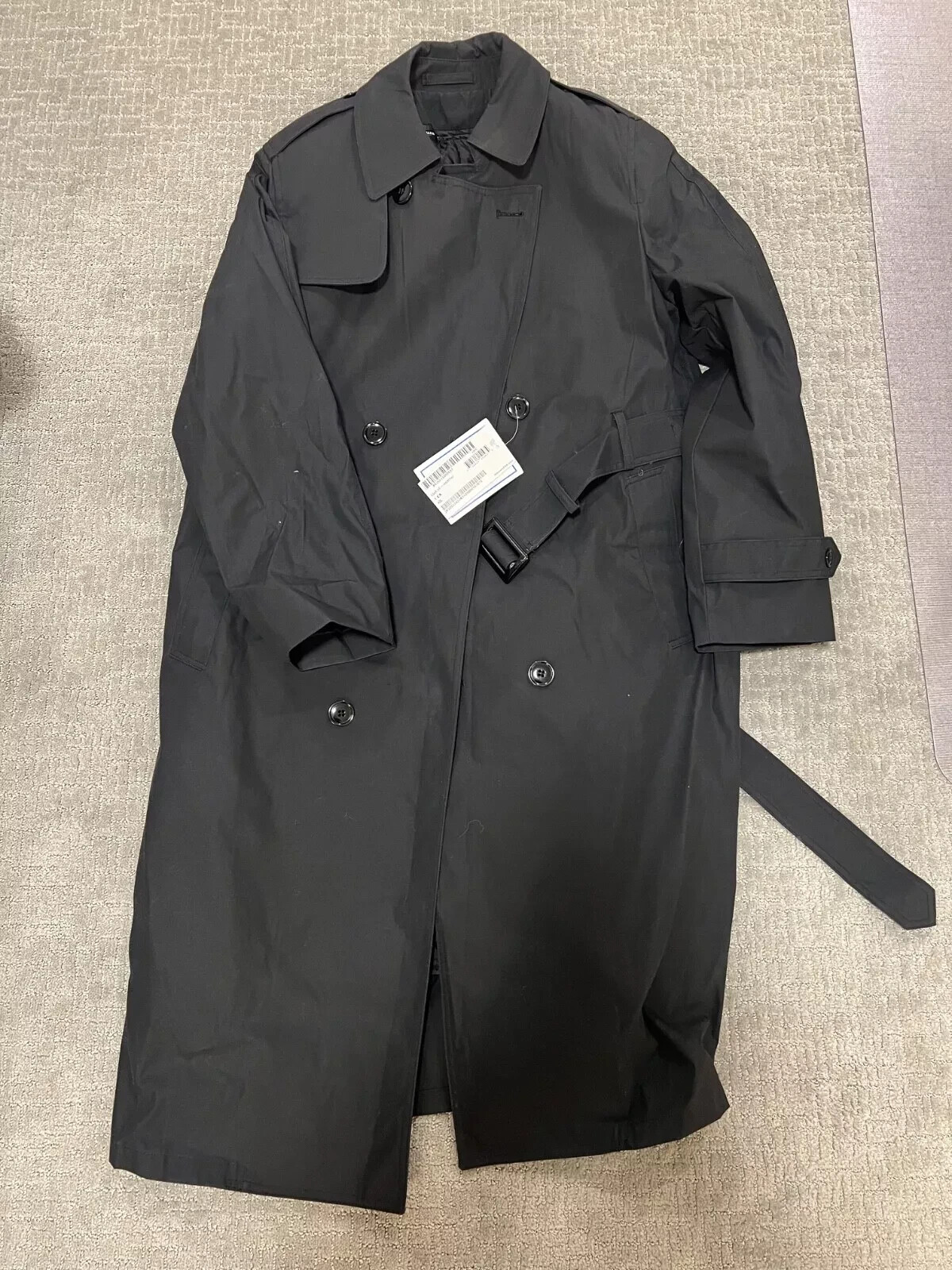 US Army All Weather Trench Coat 42R 美品 US Army All Weather Black Trench Coat Men's Jacket Size 42R