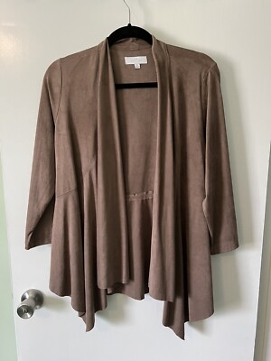 NWT Beautiful drape Jacket, Small, Dusty-Taupe, feels like Suede