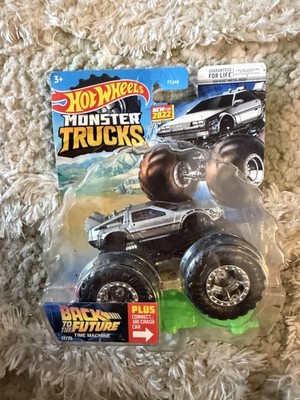 Hot Wheels Monster Trucks Back To The Future DeLorean Silver Diecast Toy Truck