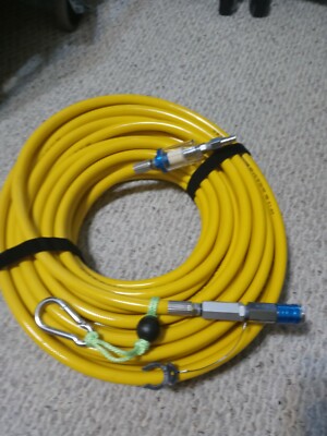 Hookah diving 75' dual filtered 3/8 id certified stamped air breathing dive hose