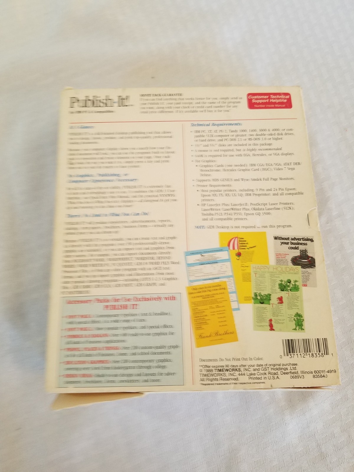 Timeworks platinum series Publish-It desktop publishing for ibm pc tandy dos