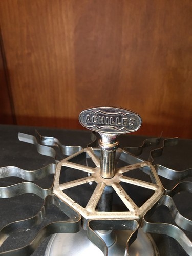 VINTAGE ACHILLES RUBBER STAMP HOLDER (8 STAMPS) ALL METAL CAROUSEL