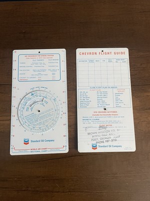 VINTAGE CHEVRON AVIATION STANDARD FLIGHT GUIDE PLAN CARD STANDARD OIL COMPANY 