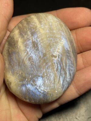 Moonstone and Sunstone Crystal Palmstone 2.25in x 2in x .5in 76g