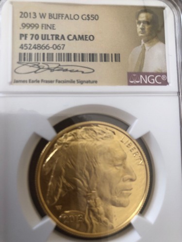 2013-W 1 oz Gold $50 Buffalo ( ) NGC PF 70 Ultra Cameo