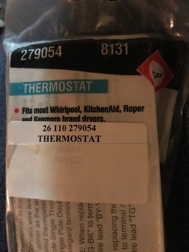 FSP Whirlpool Kenmore High Limit Thermostat 279054 FREE SHIPPING genuine oem