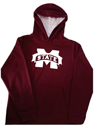 Mississippi State hoodie. Large Youth (16-18). Maroon with white inlay. Stadium.