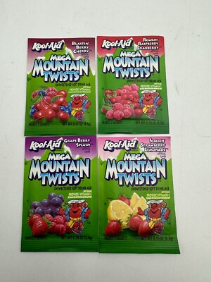 Vintage 90s Kool-Aid 4 Packets Mega Mountain Twists