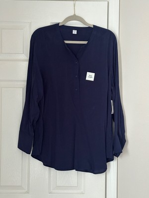 Brand New Old Navy Tunic Lost At Sea Blue Size XL Long Length Long Sleeves