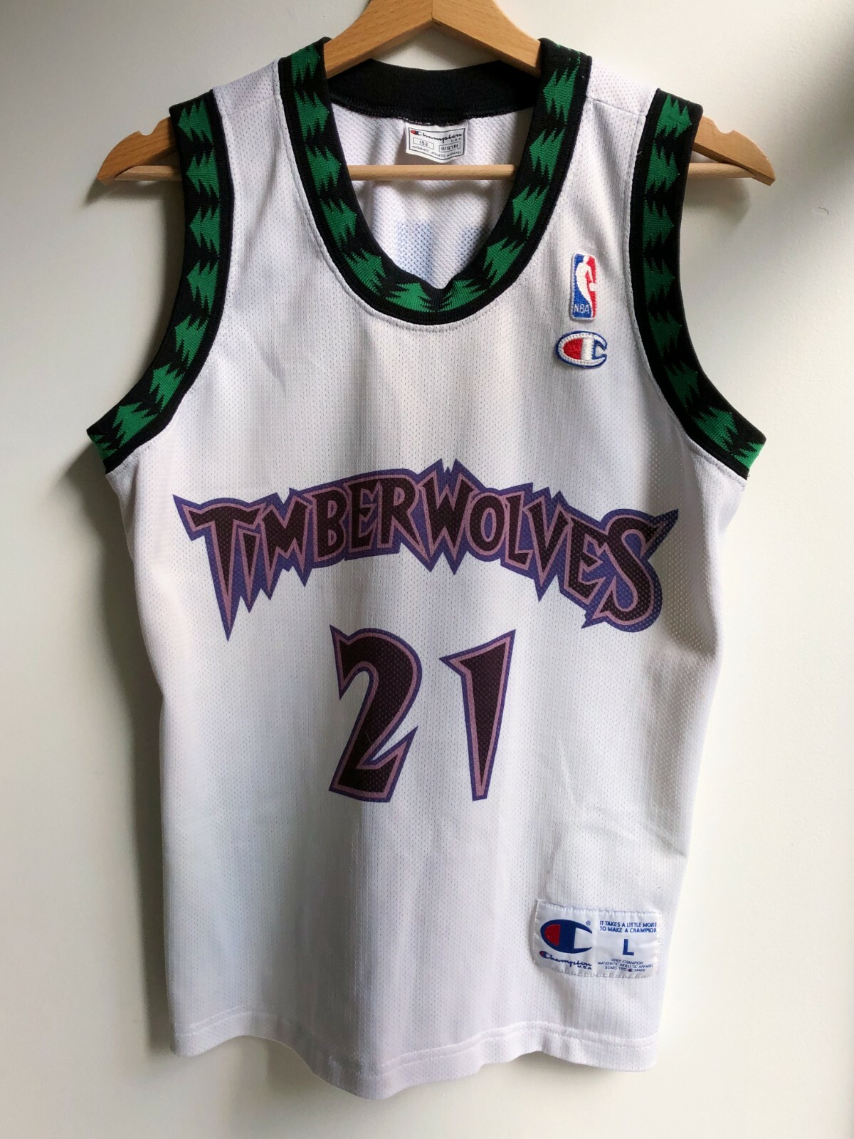 Minnesota Timberwolves #21 Kevin Garnett White Basketball Jersey XS NBA Champion