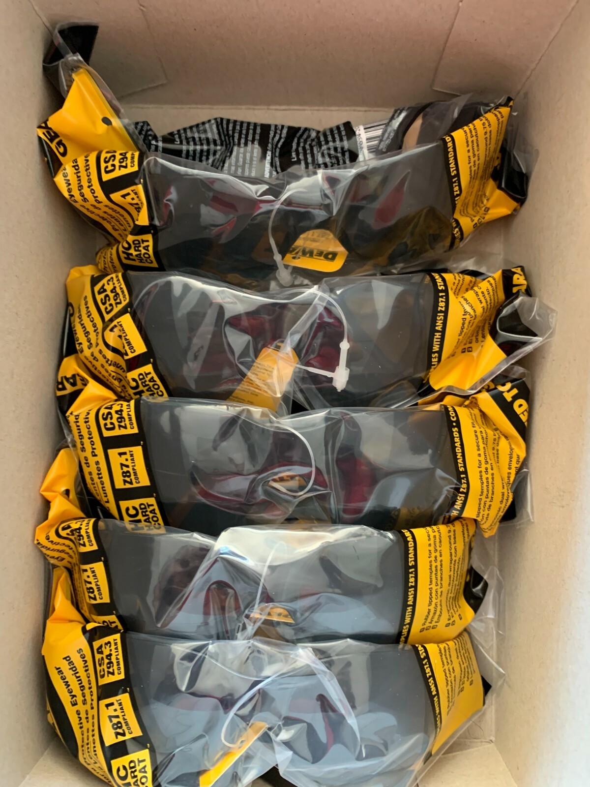 DEWALT 5 Pack Smoke Protective Safety Glasses