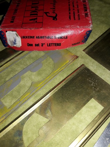Vintage Reese's Interlocking Adjustable Stencils  Brass 3