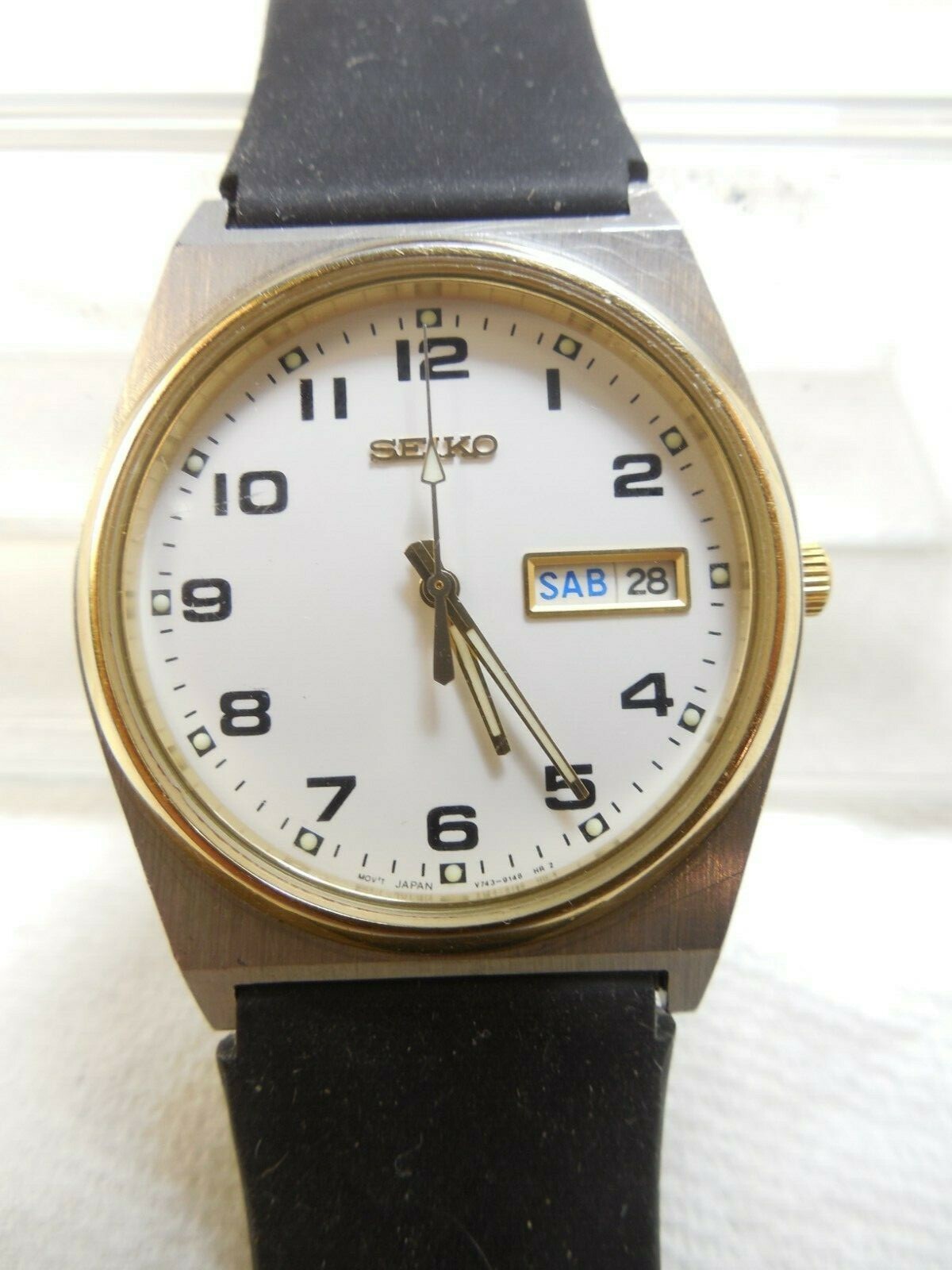 Vintage JAPAN SEIKO,QUARTZ WATCH,#V743-9029,SER#164569,NICE
