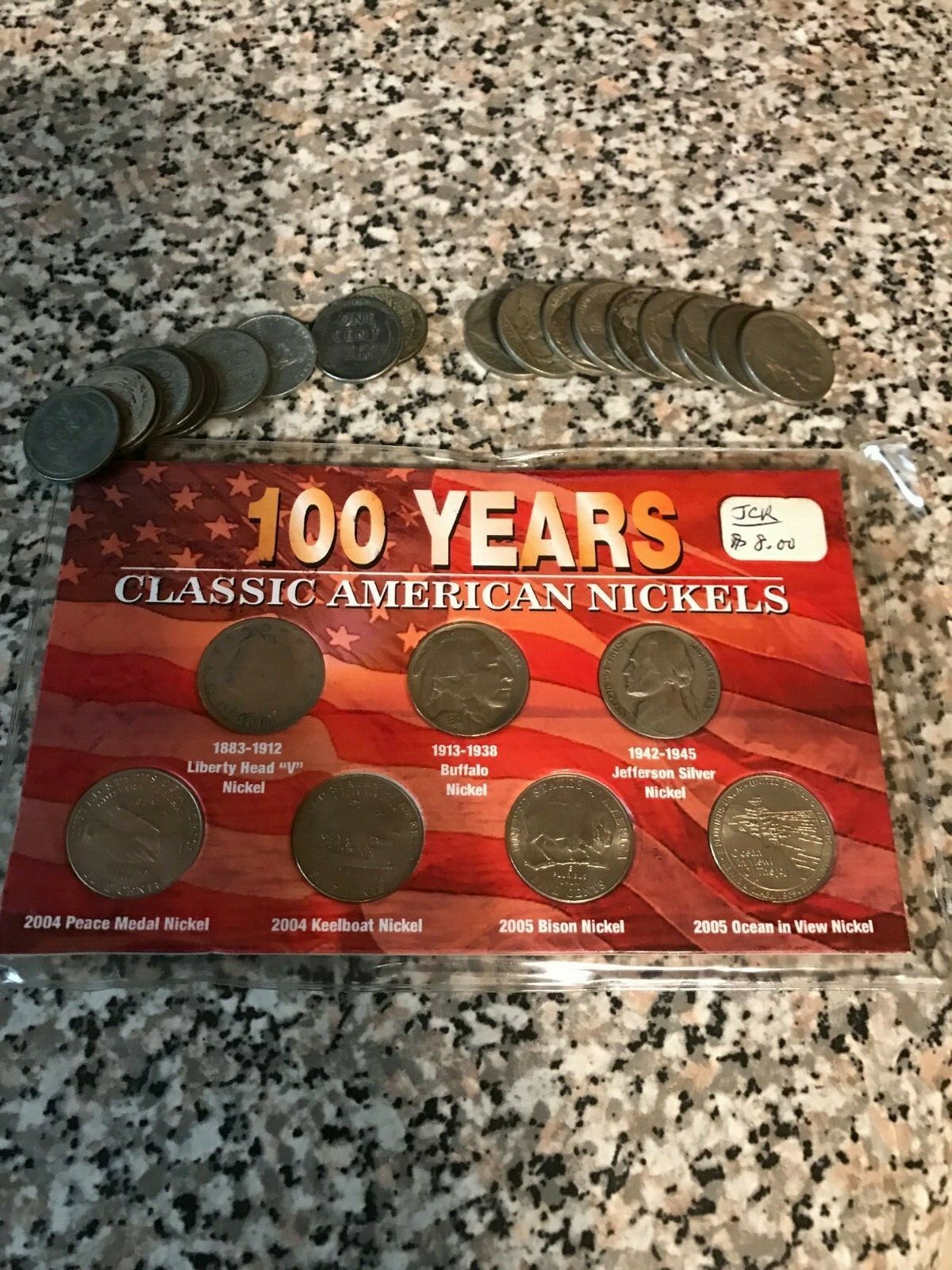 Classic American  Nickles and Steel Wheat Head Pennies
