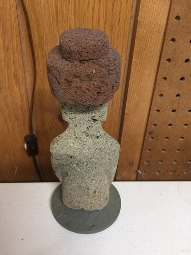 Vintage Stone Carved Easter Island Polynesian Tiki Stone Carving Figure