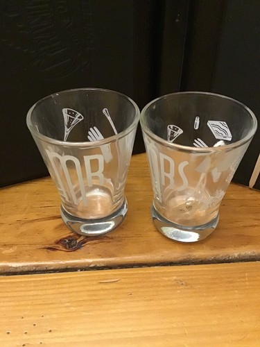 Mr. And Mrs. Shot Glasses Used