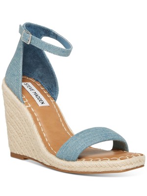 

STEVE MADDEN Женские синие комфортные туфли-эспадрильи на танкетке с квадратным носком, Синий, SUBM01S1