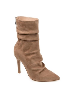 

JOURNEE COLLECTION Женские коричневые ботинки на каблуке Markie Stiletto с напуском 9,5 м, Коричневый, MARKIE