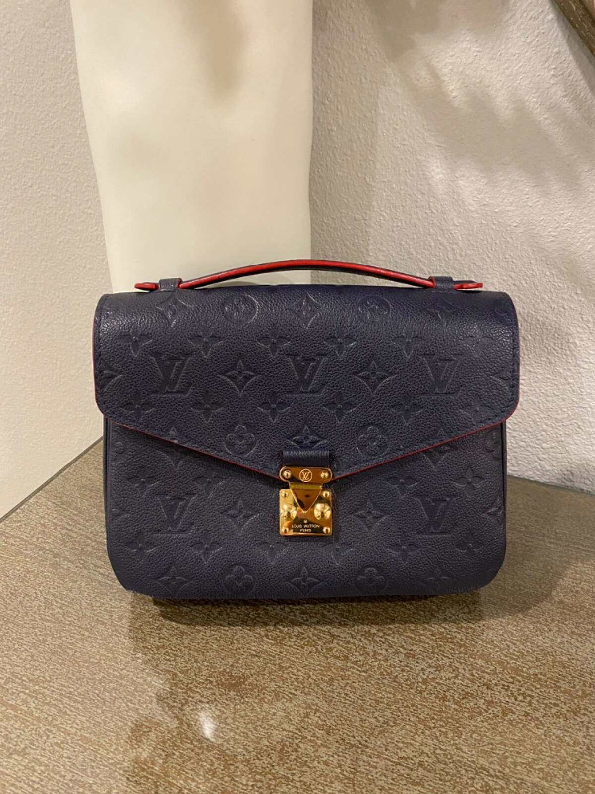 Louis Vuitton Pochette Métis Navy/Red Empreinte Leather | eBay